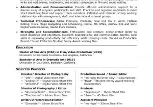 Film Student Resume Film Production Resume Sample Monster Com