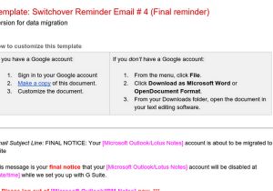 Final Reminder Email Template Template Reminder Email 4 Data Migration Google Docs