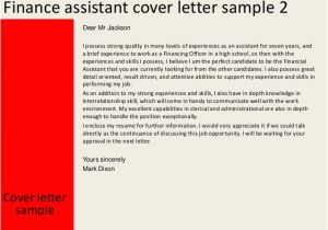 Finance assistant Cover Letter Samples Finance assistant Cover Letter