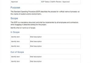 Finance sop Template Standard Operating Procedure sop Templates Apple Iwork