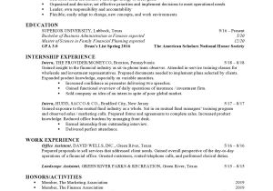 Finance Student Resume for Internship Finance Internship Resume Samples Templates Vault Com