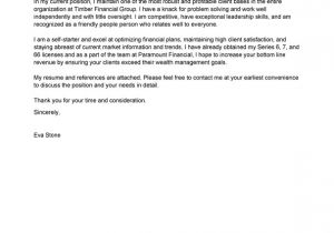 Financial Advisor Email Template Best Personal Financial Advisor Cover Letter Examples