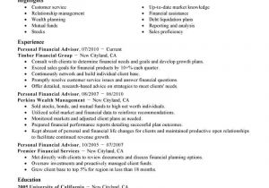 Financial Advisor Email Template Best Personal Financial Advisor Resume Example Livecareer