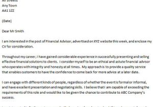 Financial Advisor Email Template Financial Advisor Cover Letter Example Icover org Uk