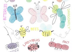 Fingerprint Template for Kids Bugs Fingerprint Art Free Printable Guide Kids Art Project