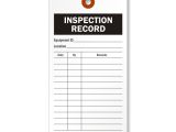 Fire Extinguisher Inspection Tag Template Cardstock Inspection Record Tag Sku 5510 C 100