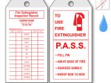 Fire Extinguisher Inspection Tag Template Fire Equipment Tags Labels