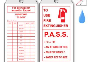 Fire Extinguisher Inspection Tag Template Fire Equipment Tags Labels
