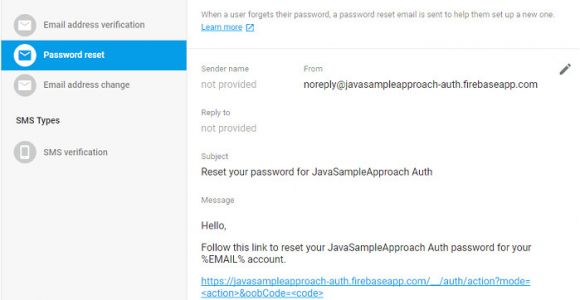 Firebase Email Templates Firebase Authentication Send Reset Password Email