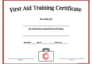 First Aid Certificate Template Free First Aid Training Certificate Free Printable