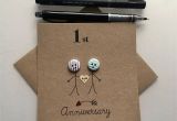 First Anniversary Card for Husband 1st Anniversary Card Happy Anniversary Wife Husband Hand