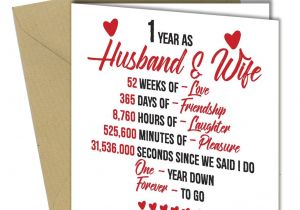 First Anniversary Card for Husband 720 1st Wedding Anniversary Gift Him Her Quality Greeting
