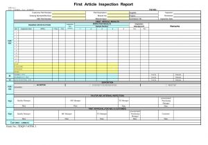 First Article Inspection form Template First Article Inspection form Template Gallery Template