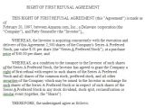 First Right Of Refusal Contract Template Right Of First Refusal Agreement Sample Right Of First
