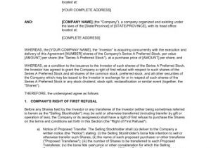 First Right Of Refusal Contract Template Right Of First Refusal Agreement Template Sample form