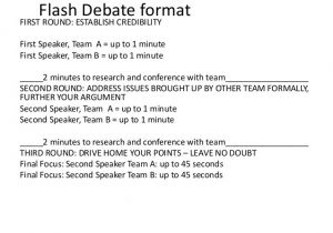 First Speaker Debate Template Flash Debate format
