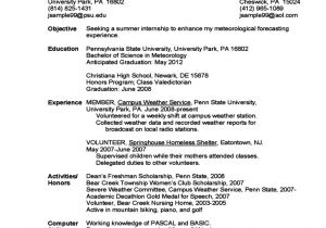 First Year University Student Resume Sample College Students Job Hunting Tips and Resources