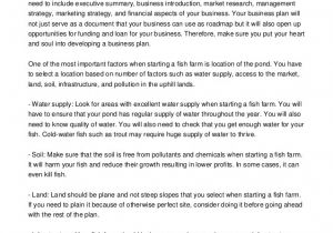 Fish Farm Business Plan Template Fish Farming and Supplying Business Plan Designed for