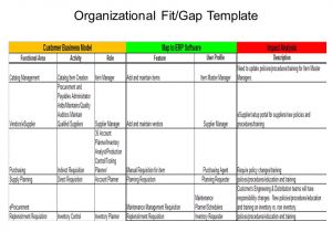 Fit Gap Analysis Template Xls organizational Gap Analysis for Erp
