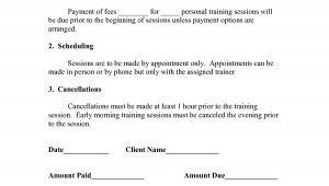Fitness Instructor Contract Template Personal Training Contract Templates Five 1 Fitness