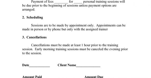 Fitness Instructor Contract Template Personal Training Contract Templates Five 1 Fitness