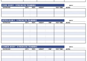 Fitness Program Template Free Download Free Workout Chart Template Fitness Pinterest