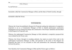 Fixed Price Construction Contract Template form Of Construction Manager Contract In Word and Pdf