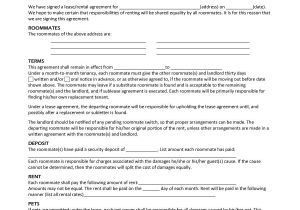 Flatmate Contract Template 40 Free Roommate Agreement Templates forms Word Pdf