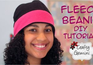 Fleece Hat Template Fleece Beanie Hat Diy Tutorial Youtube