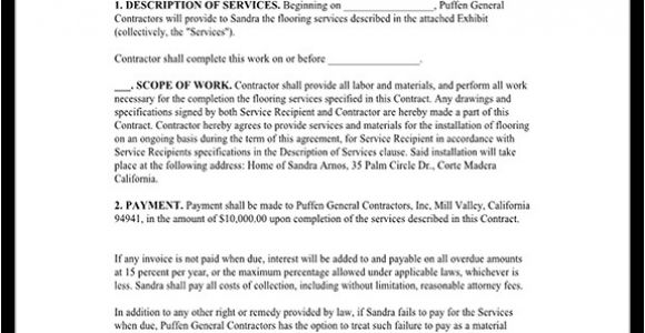 Flooring Contract Template Flooring Contract Agreement with Sample