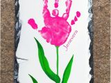 Flower Card for Mom or Grandma Baby Hand and Footprint Flower Slate Using Child S Actual