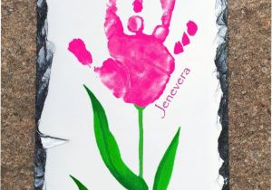 Flower Card for Mom or Grandma Baby Hand and Footprint Flower Slate Using Child S Actual