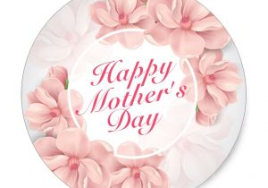 Flower Card for Mother S Day Elegant Happy Mother S Day Floral Frame Sticker Zazzle Com