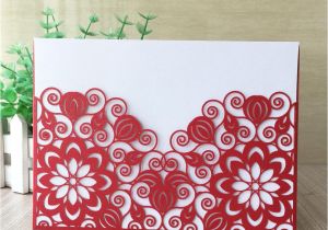 Flower Card for New Baby Groa Handel Exquisit Rote Hohle Spitzeblume Laser Schnitt Perlenpapier Einhullen Hochzeits Einladungsgeburtstagsfeiervatertageskarte Multi Farbe Freies