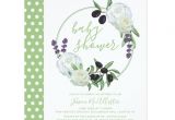 Flower Card for New Baby Romantic Floral Rustic Olive Wreath Baby Shower Card