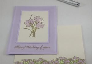Flower Card Thinking Of You the First Crocus In My Collection Paper Crafts Stampin Up