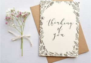 Flower Card Thinking Of You Thinking Of You Modern Calligraphy Card In 2020