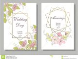 Flower Card Vector Free Download Set Of Card with Wiid Rose May Lily Leaves and Geometrical