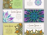 Flower Decoration Visiting Card Design Set Of Vector Design Templates Business Card with Floral