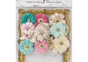 Flower Embellishments for Card Making Prima Marketing Misty Rose Mulberry Paper Flowers 14 Pkg