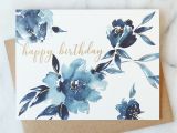 Flower Envelope Card Tutorial Step by Step Indigo Floral Birthday Card Abigail Jayne Design