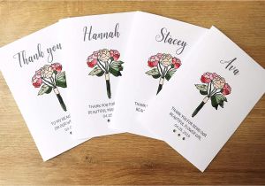 Flower Girl Thank You Card Maid Of Honour Bridesmaid Personalised Thank You Flower Girl
