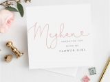 Flower Girl Thank You Card Mock Rose Gold Personalised Maid Of Honour Card