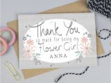 Flower Girl Thank You Card Thank You for Being My Flower Girl Card Personalised