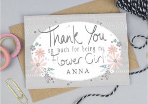 Flower Girl Thank You Card Thank You for Being My Flower Girl Card Personalised