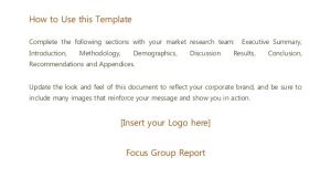 Focus Group Discussion Report Template Focus Group Report Template