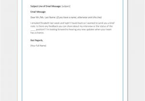 Follow Up Email after Application Template Follow Up Letter Template 10 formats Samples Examples