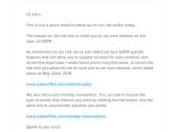 Follow Up Email after Cold Call Template Invite for Internal Meeting Email Sample Invacation1st org