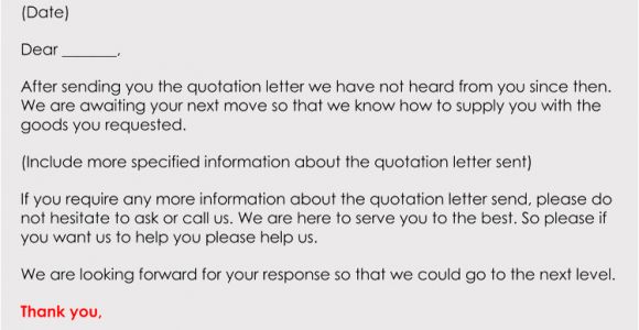 Follow Up Quotation Email Template Follow Up after A Quote Email Free Samples Writing Tips