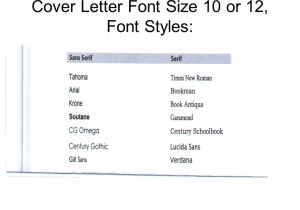 Font to Use for Cover Letter Warm Up 10 8 08 Open All the Example Cover Letters In the